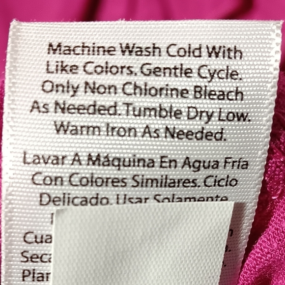 Terra & Sky NWT Women's V-neck Ruffle Tunic, Pink, Lightweight Long Sleeve - Picture 7 of 9